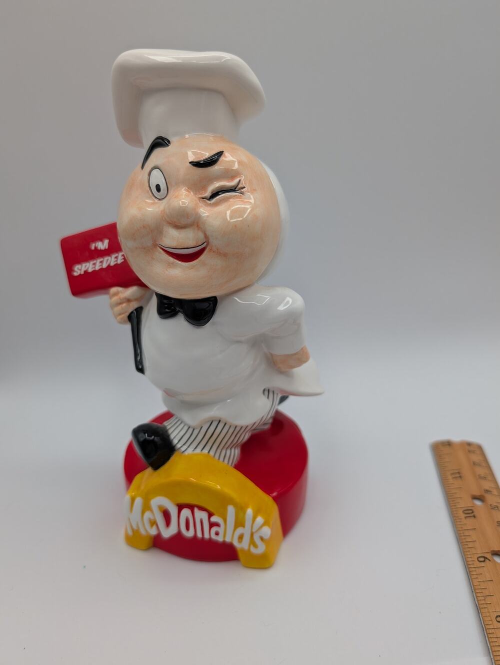 VTG Numbered Sample McDonald's Speedee Chef Winking Mascot Bank Figurine 2000